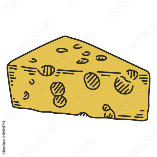 Cheese detailed color stroke