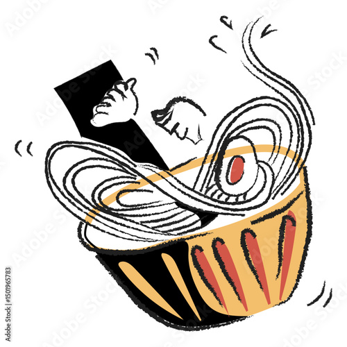 Japanese noodle dish doodle