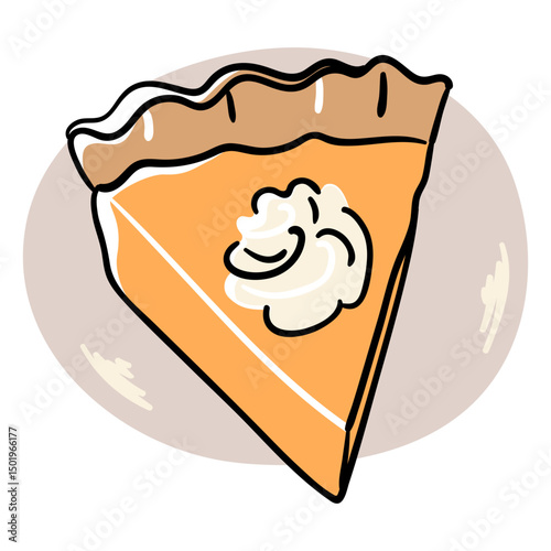 Pumpkin pie cake color stroke