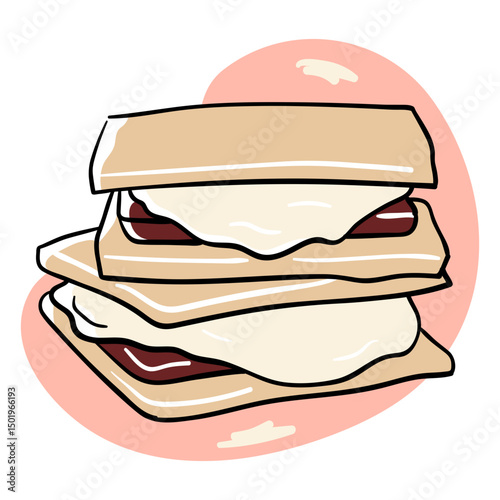 Chocolate sandwiches color stroke