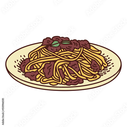 Food illustration spaghetti