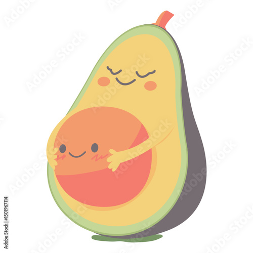 Cute self esteem avocado character