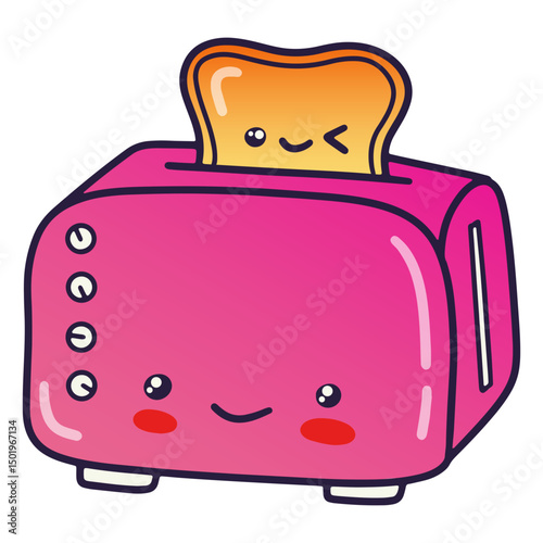Cute vintage pink bread toaster