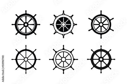 Cruise ship wheel helm silhouette illustration, Cruise ship wheel helm silhouette vector 