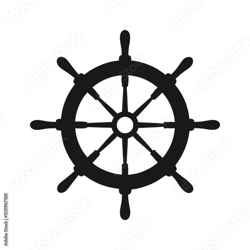 Cruise ship wheel helm silhouette illustration, Cruise ship wheel helm silhouette vector 