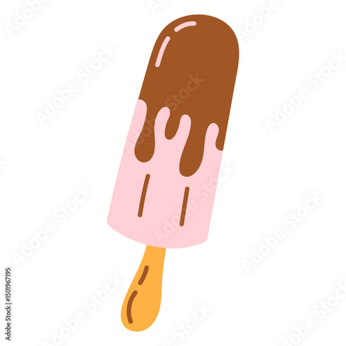 Melting chocolate popsicle