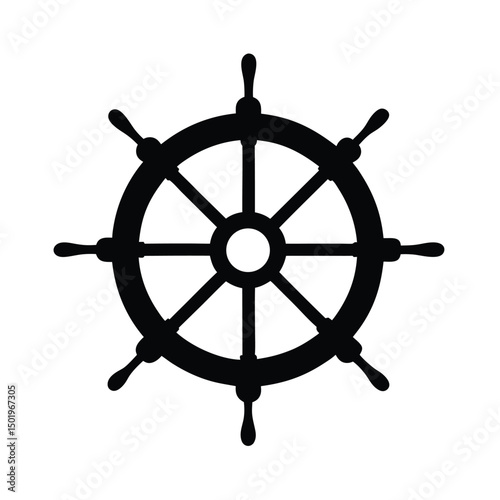 Cruise ship wheel helm silhouette illustration, Cruise ship wheel helm silhouette vector 