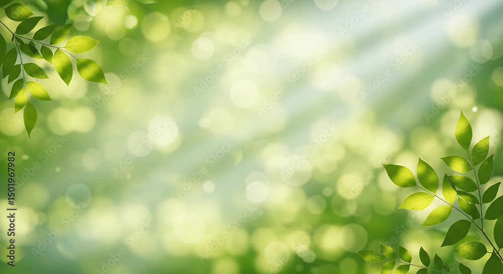 Green Leaf Sunlight Bokeh Background Green Leaf Sunlight Bokeh Background