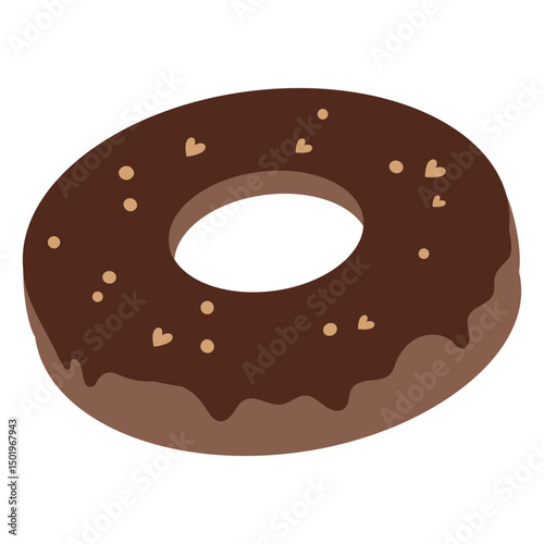 Donut flat chocolate