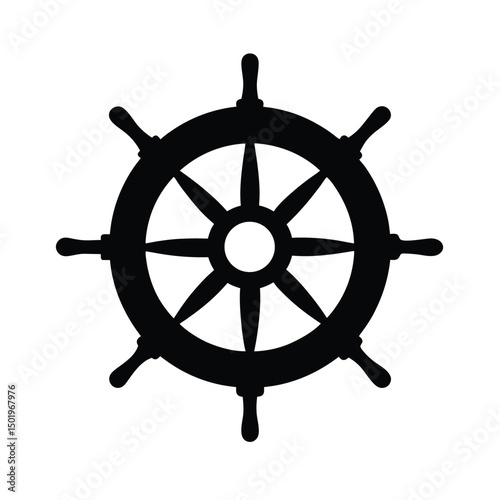 Cruise ship wheel helm silhouette illustration, Cruise ship wheel helm silhouette vector 