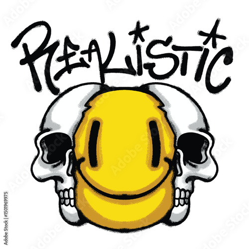 smile and Skull Urban Streetwear t shirt design