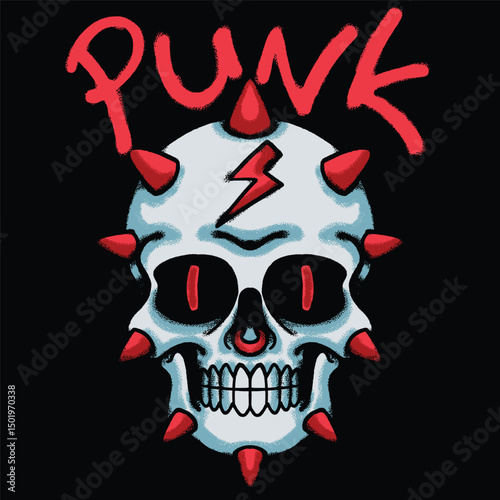 Punk Inspired Skull Urban Streetwear t shirt design