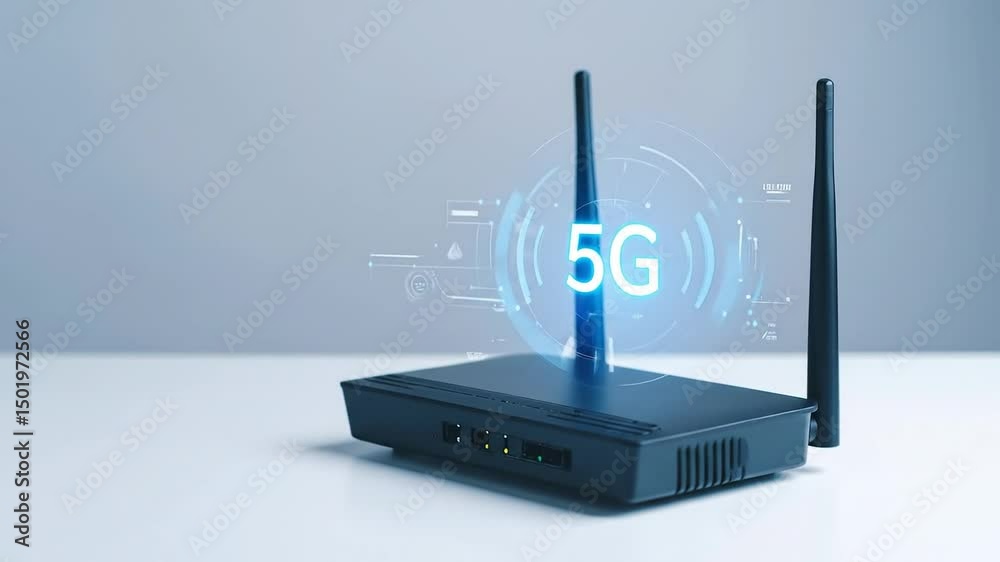 Modern 5g Router On White Surface
