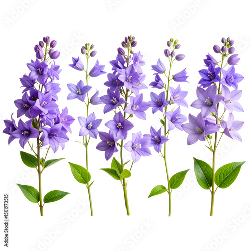 Lavender-Hued Floral Sprigs with Graceful Petals and Stems, PNG Transparent”