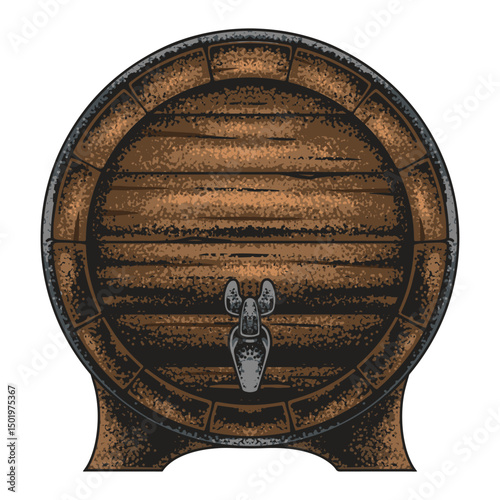Wooden beer barrel for rustic tavern atmosphere