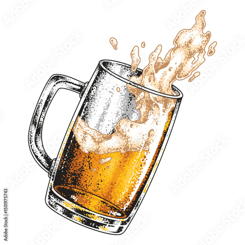 Cheers with a frothy beer in a classic mug