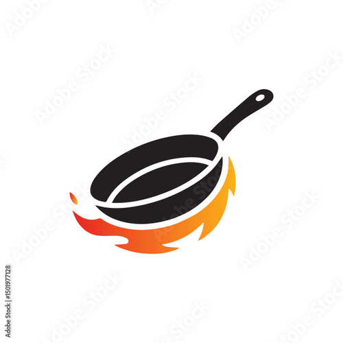 frying pan vector illustration