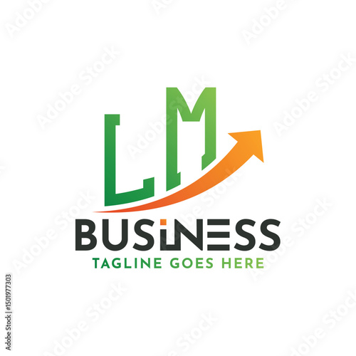 LM Finance Logo. Letter LM Logo Business Success. LM Growth Arrow Financial Success Logo Design