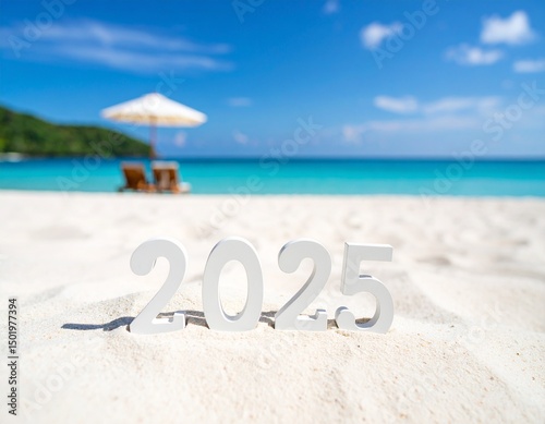 Summer 2025 on Tropical Beach Sand