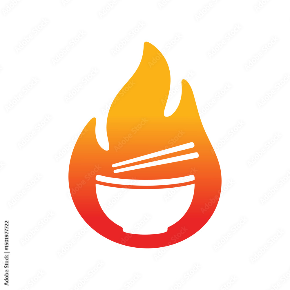 Fiery Bowl with Chopsticks Logo Fiery Bowl with Chopsticks Logo