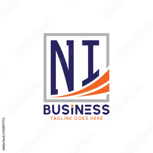 Letter NI Business Logo. Modern NI Logo for Corporate Branding. NI Growth Success Logo