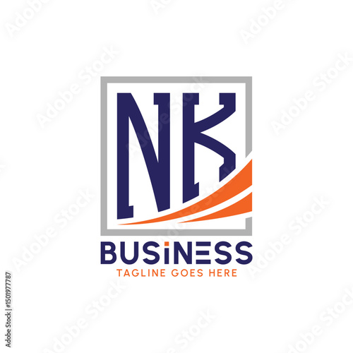 Letter NK Business Logo. Modern NK Logo for Corporate Branding. NK Growth Success Logo