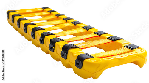 Yellow plastic track traction aid.