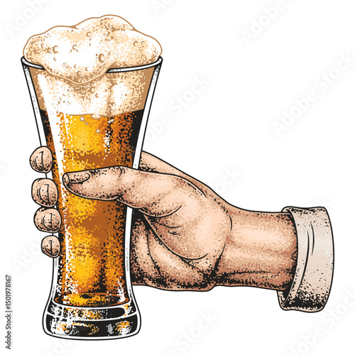 Enjoying a refreshing beer in a tall glass