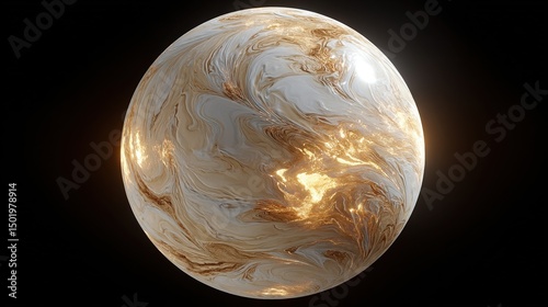   A zoomed-in image of an enormous celestial body with a radiant beacon emanating from its core
