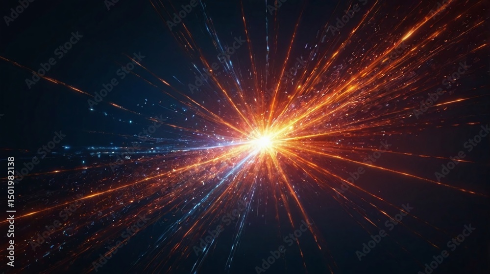 Fototapeta premium Abstract Burst of Light and Energy A Digital Art Creation