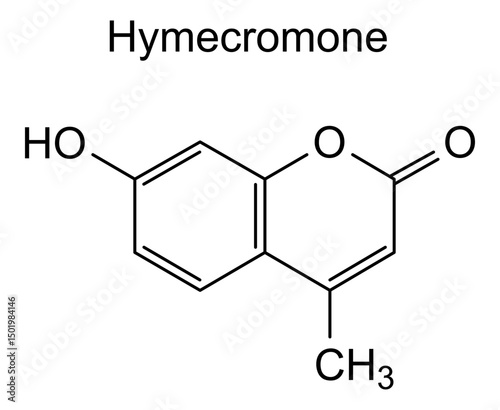 Chemical structure of hymecromone, drug substance