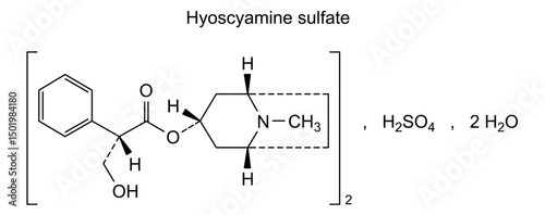 Chemical structure of hyoscyamine sulfate, drug substance