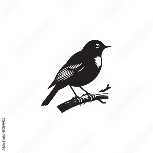 **"Charming American Robin Vector Silhouette: Classic Songbird Design Featuring Rounded Body, Upright Pose, and Distinctive Profile in Clean, Minimalist Style for Crafts and Digital Art"**
