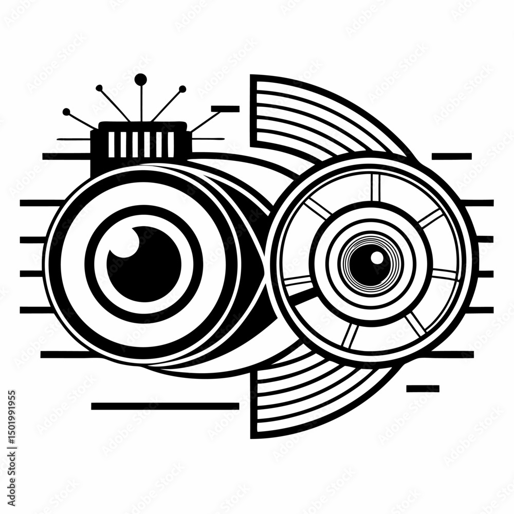 Obraz premium Abstract vector background with retro audio disco party circles pattern