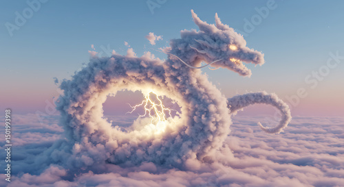 Cloud Dragon with Lightning