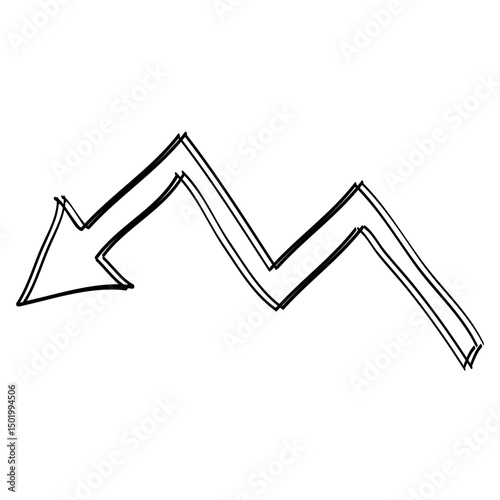 Cartoon folded turn arrow direction