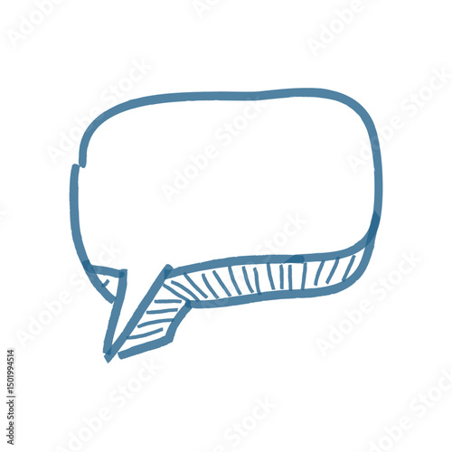 Cartoon rectangular hand drawn bubble