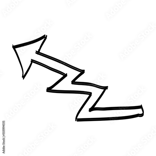 Cartoon folds upper left arrow
