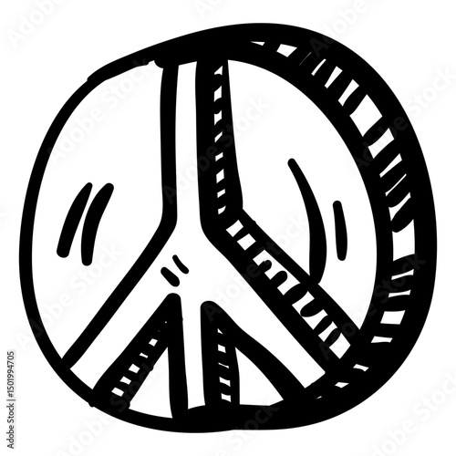 3d peace symbol hippie doodle