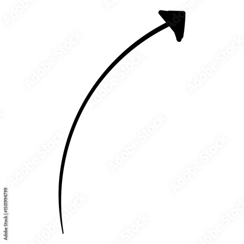 Curved line arrow doodle