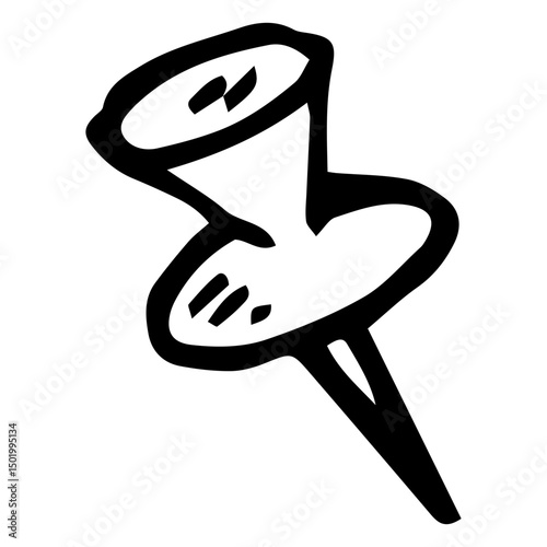 Thumb tack doodle icon