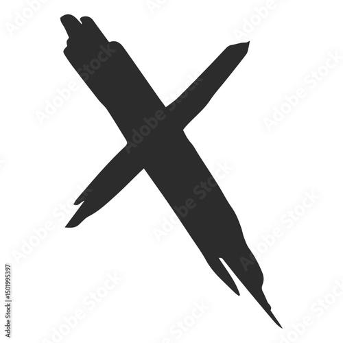 X cross doodle icon