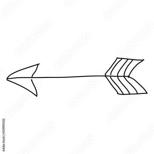 Arrowhead arrow hand drawn line