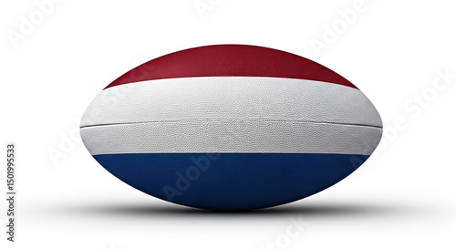 Free Download A rugby ball colored with the flag of the netherlands on a white background in a studio shot - GFXLoad