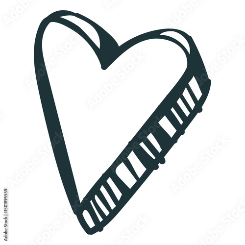 Doodle 3d heart stroke