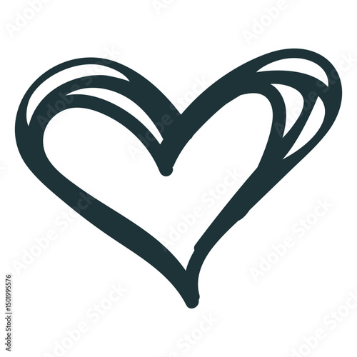 Doodle heart cute love