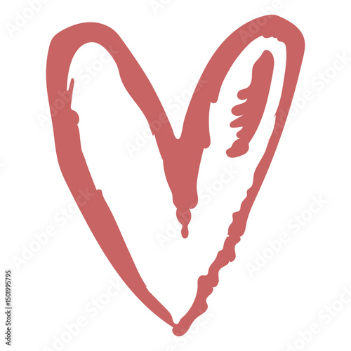 Paint brush heart doodle