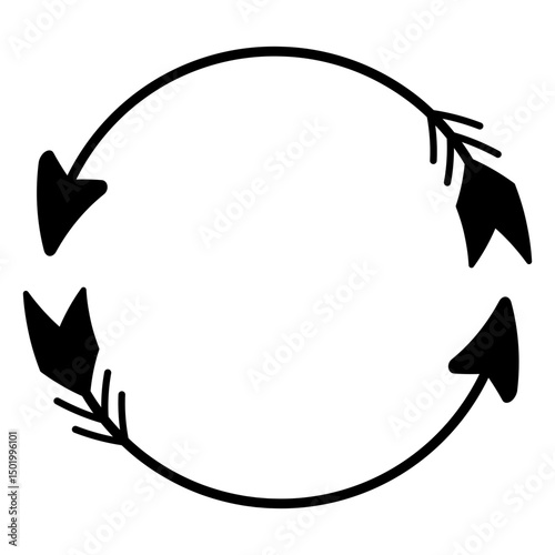 Circle arrows geometric circle design