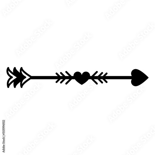 Heart arrow horizontal design