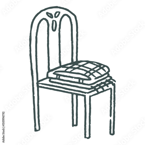 Chair with folded clothes doodle
